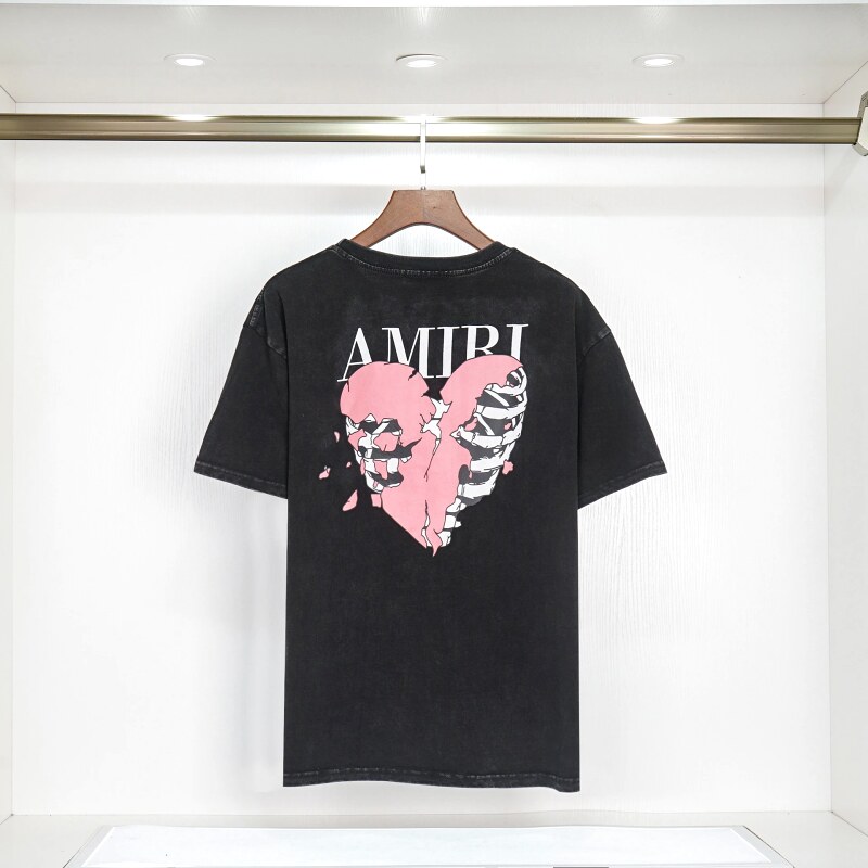 Amiri Summer Graphic T-shirt White Blue Amiri with Bold Graphic