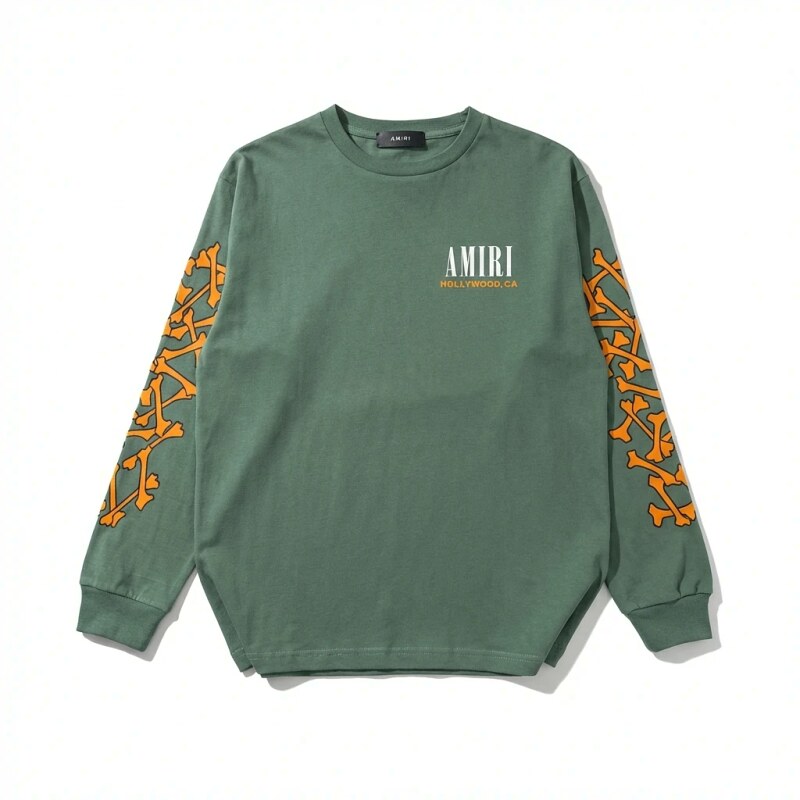 AMIRI Trendy and Cool Style Olive Green Sweatshirt
