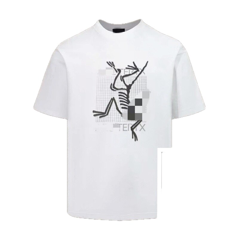 Archaeopteryx Skeleton Print Techwear Style White T-Shirt