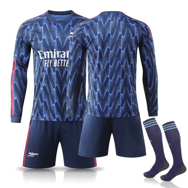 Arsenal FC Blue and Black Retro Style Jersey