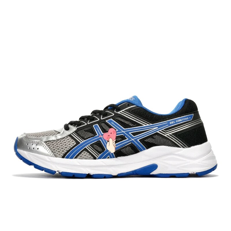 ASICS Retro Style Black and Blue Sports Shoes