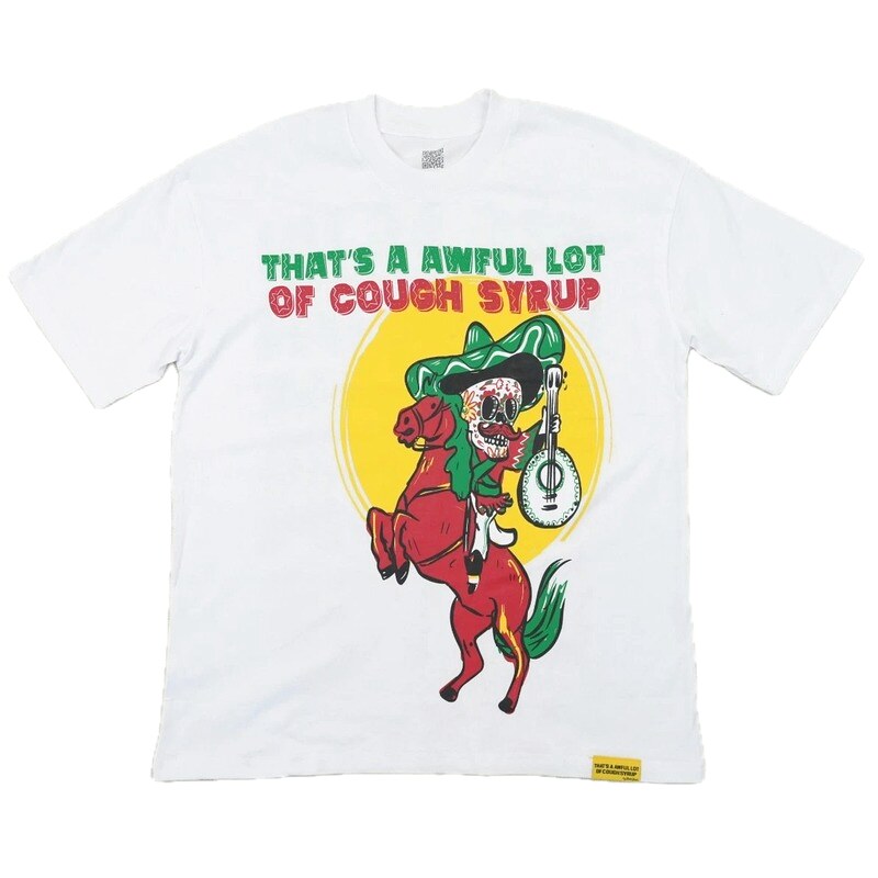 Awful Lot Mexican Skull Print Street Style White T-shirt
