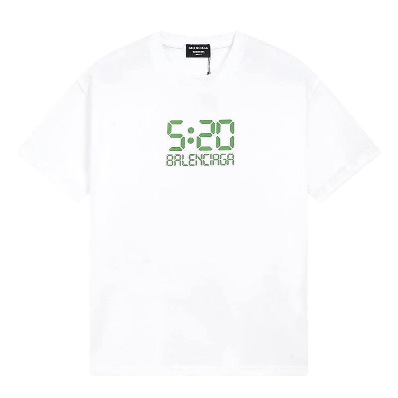 Balenciaga 5:20 Printed Trendy White T-Shirt