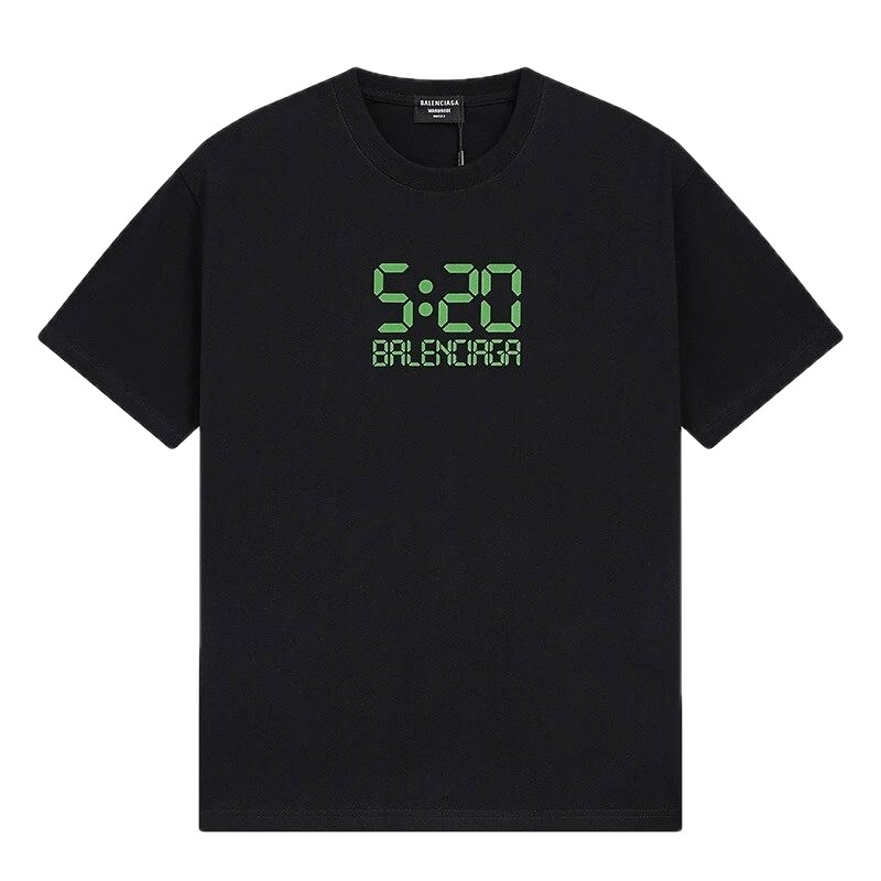 Balenciaga 5:20 Trendy Black Short Sleeve T-Shirt