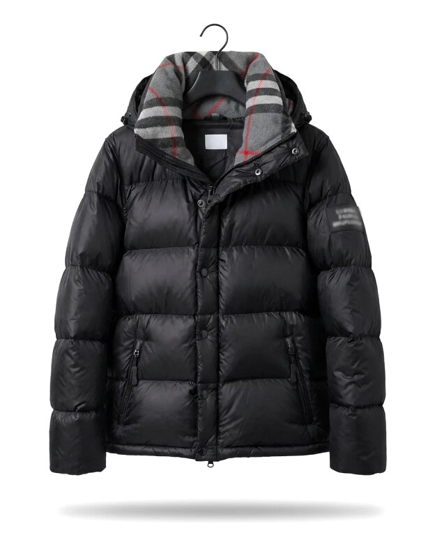 Balenciaga checkered style black down jacket