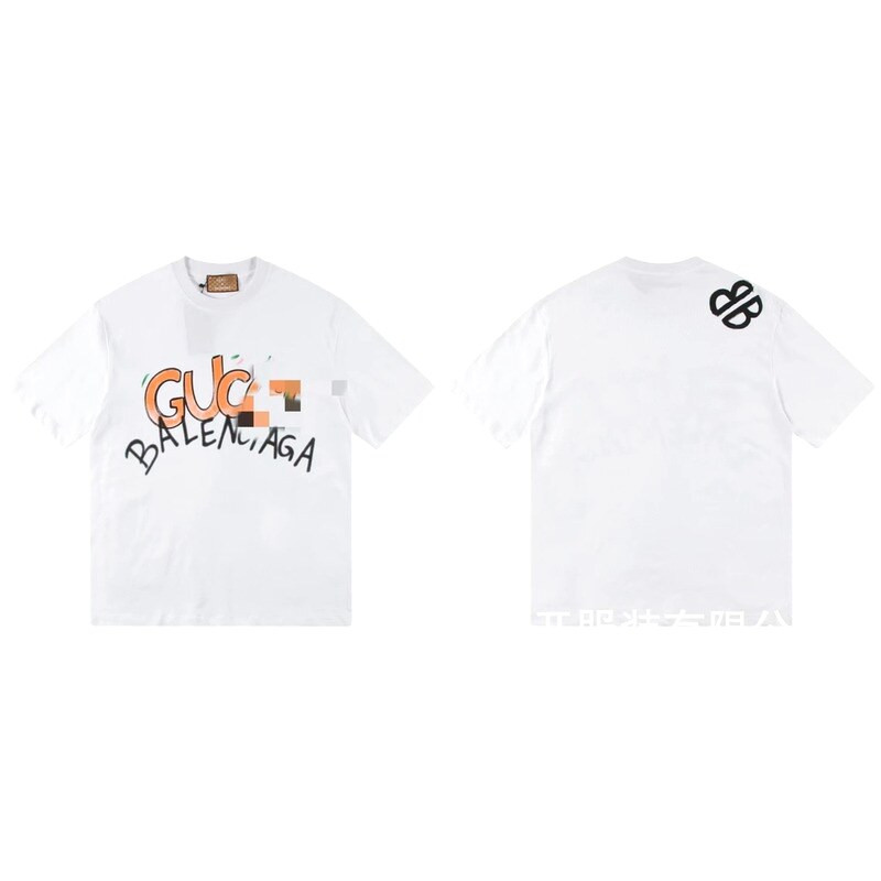 Balenciaga Co-branded Graffiti Street Style White T-shirt