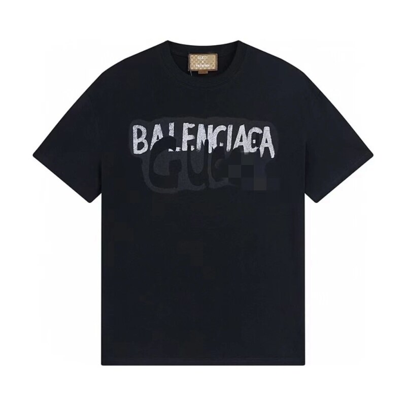 Balenciaga Co-branded Graffiti-style Black T-Shirt