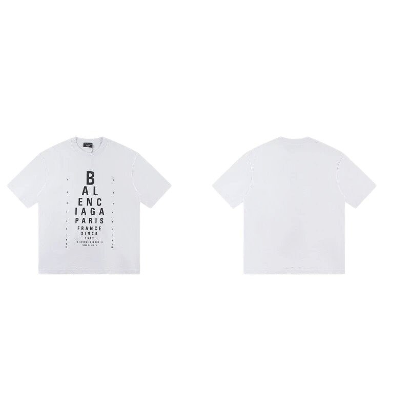 Balenciaga Letter Print Street Style White T-Shirt