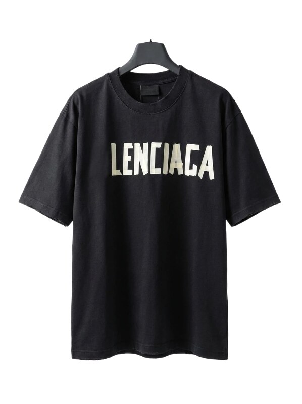Balenciaga letter-style black T-shirt