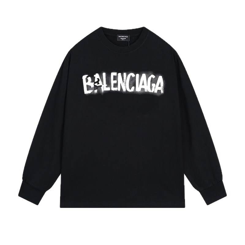 Balenciaga letter style black T-shirt
