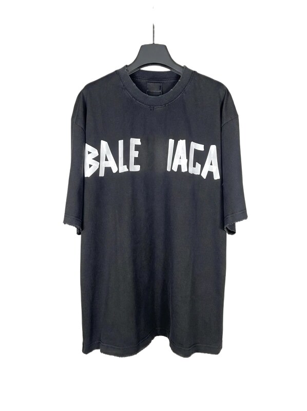Balenciaga letter-style black T-shirt