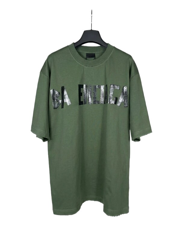 Balenciaga letter-style green T-shirt