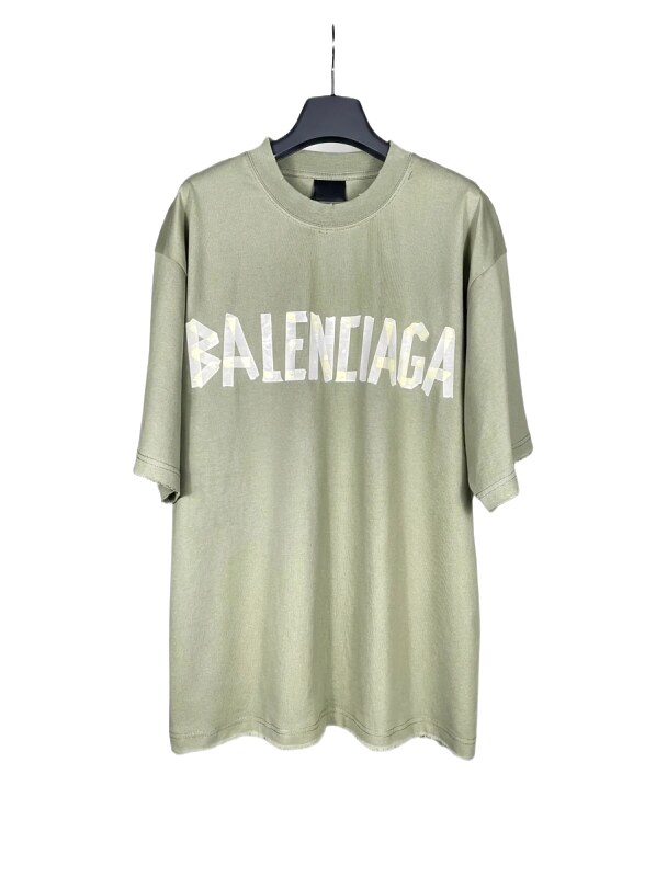 Balenciaga letter-style olive green T-shirt