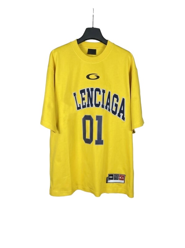 Balenciaga letter-style yellow T-shirt