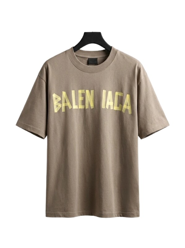 Balenciaga letter trendy brand khaki T-shirt