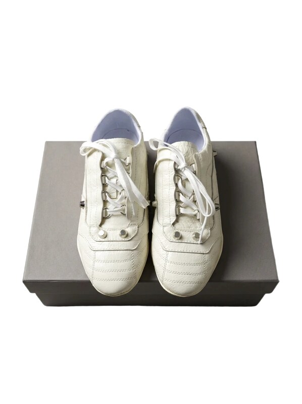 Balenciaga metallic-style white shoes