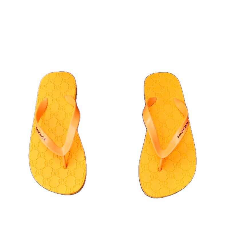 Balenciaga Monogram Casual Style Orange Flip-Flops