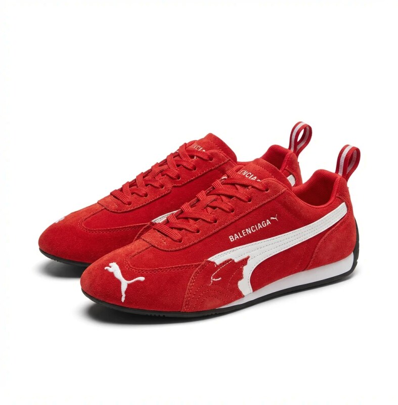 Balenciaga red retro sports shoes