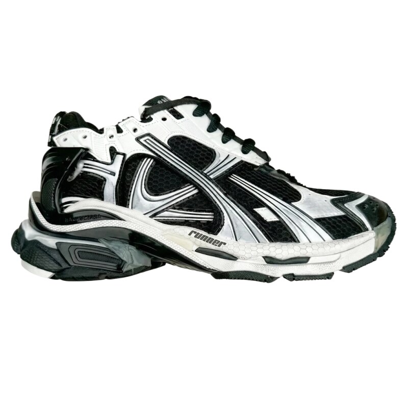 Balenciaga retro black and white sports shoes