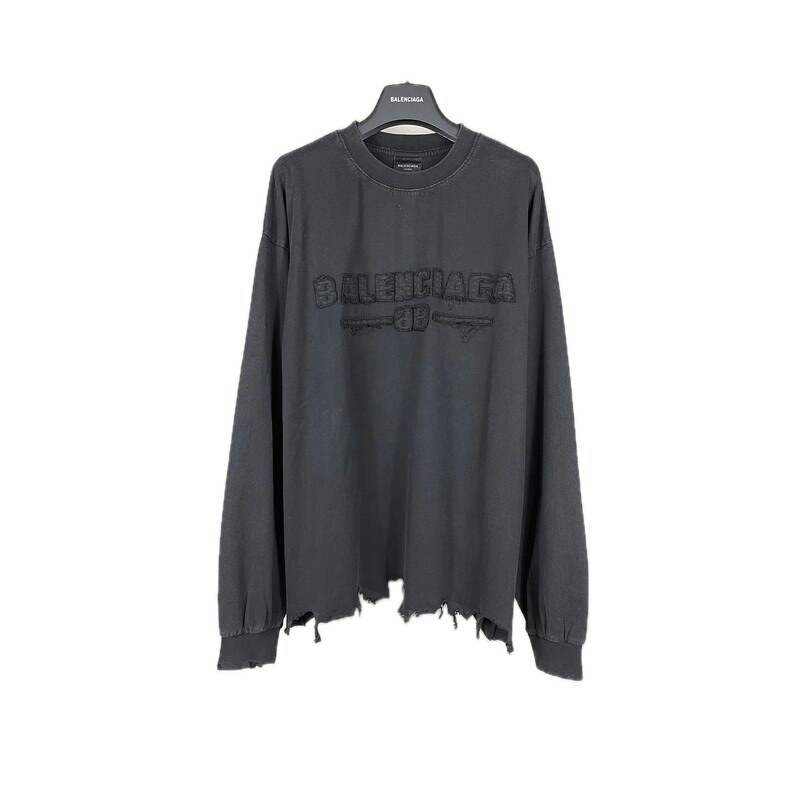 Balenciaga retro ripped black T-shirt