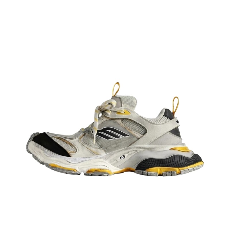 Balenciaga retro-style gray-yellow sneakers