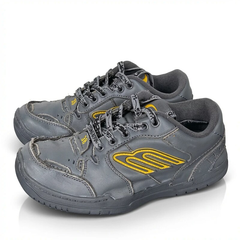 Balenciaga retro-style gray-yellow sports shoes