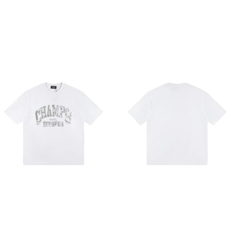 Balenciaga Vintage Distressed Lettering White T-Shirt
