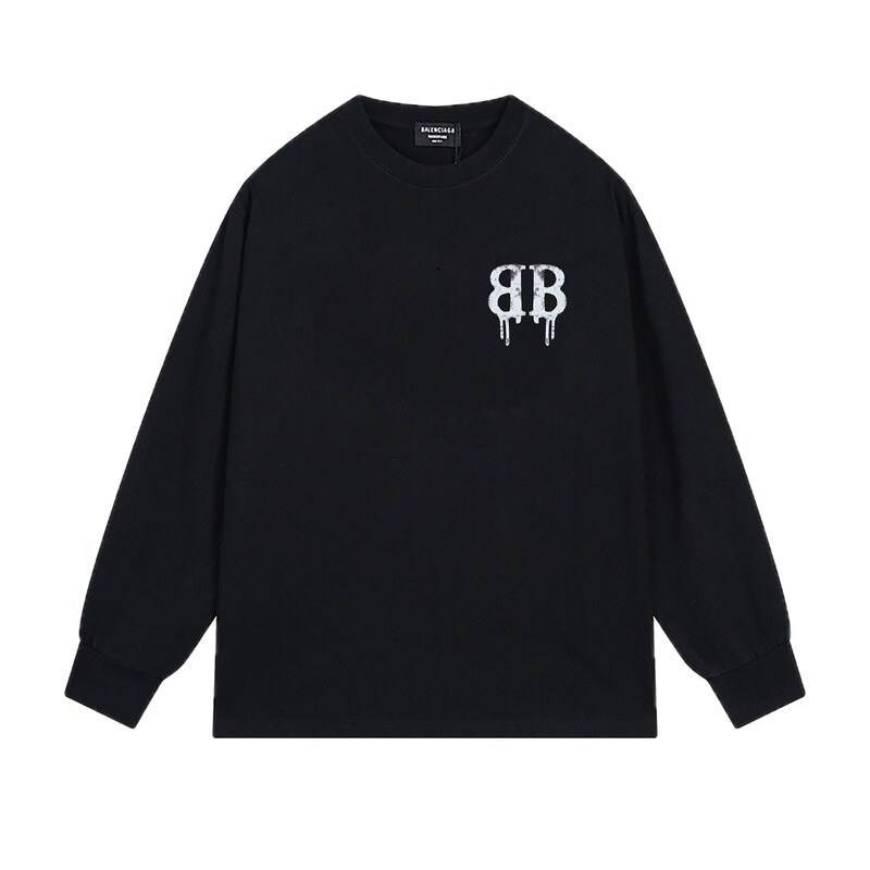 Balenciaga's dark style black long T-shirt