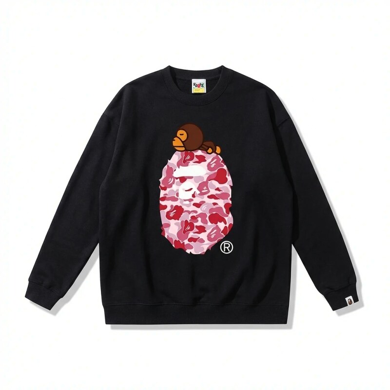 Bape Ape Head Camouflage Style Black Sweatshirt
