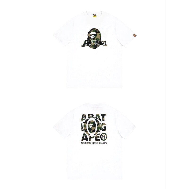 Bape Ape Head Camouflage Style White T-shirt