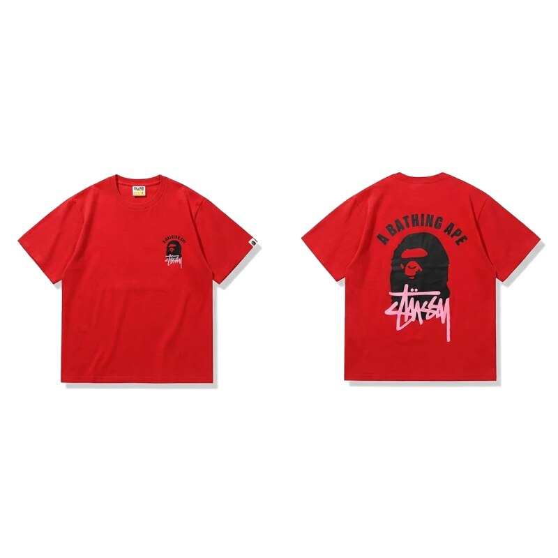 Bape Ape Head Co-branded Red T-shirt