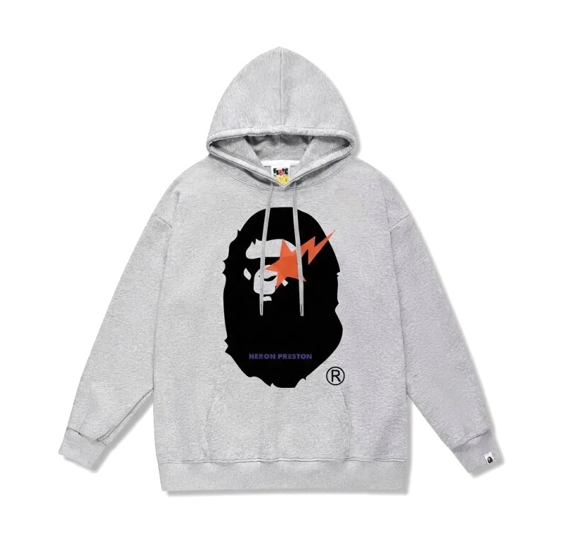 Bape Ape Head Grey Hoodie