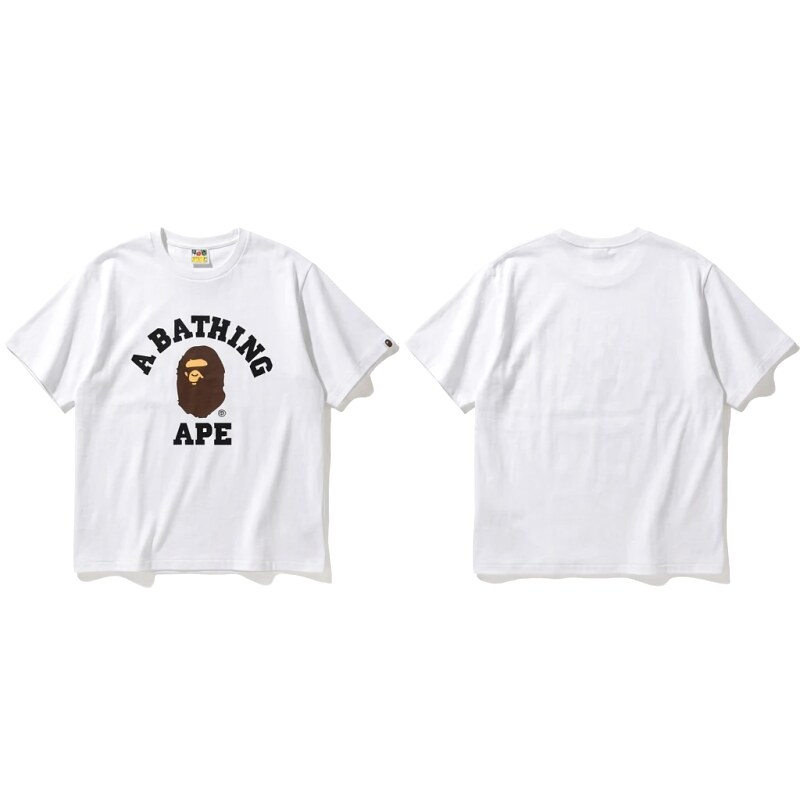 Bape ape head minimalist style white T-shirt