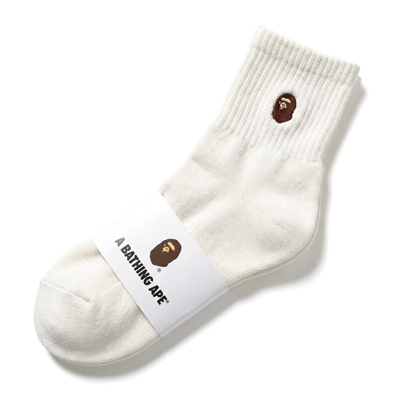 Bape Ape Head Simple Style White Socks