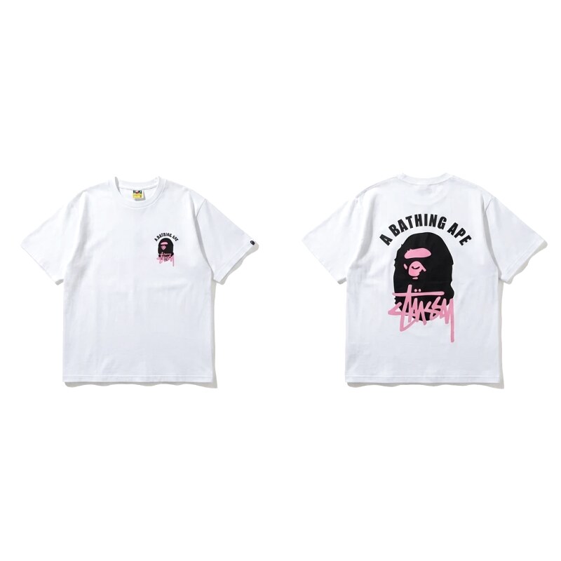 Bape Ape Head Trendy and Cool Style White T-shirt