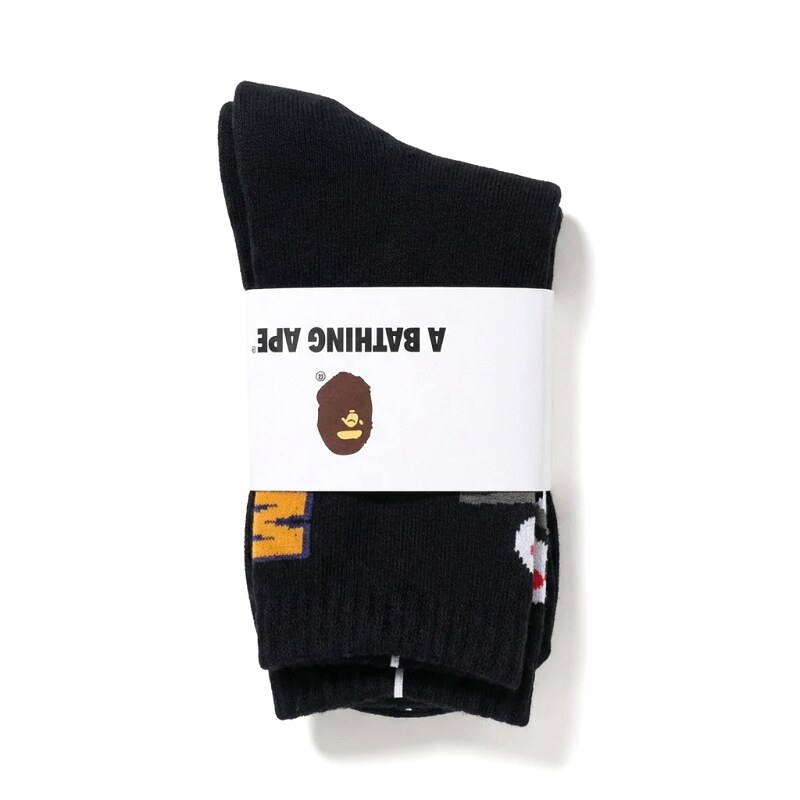 Bape Ape Head Trendy Brand Black Socks