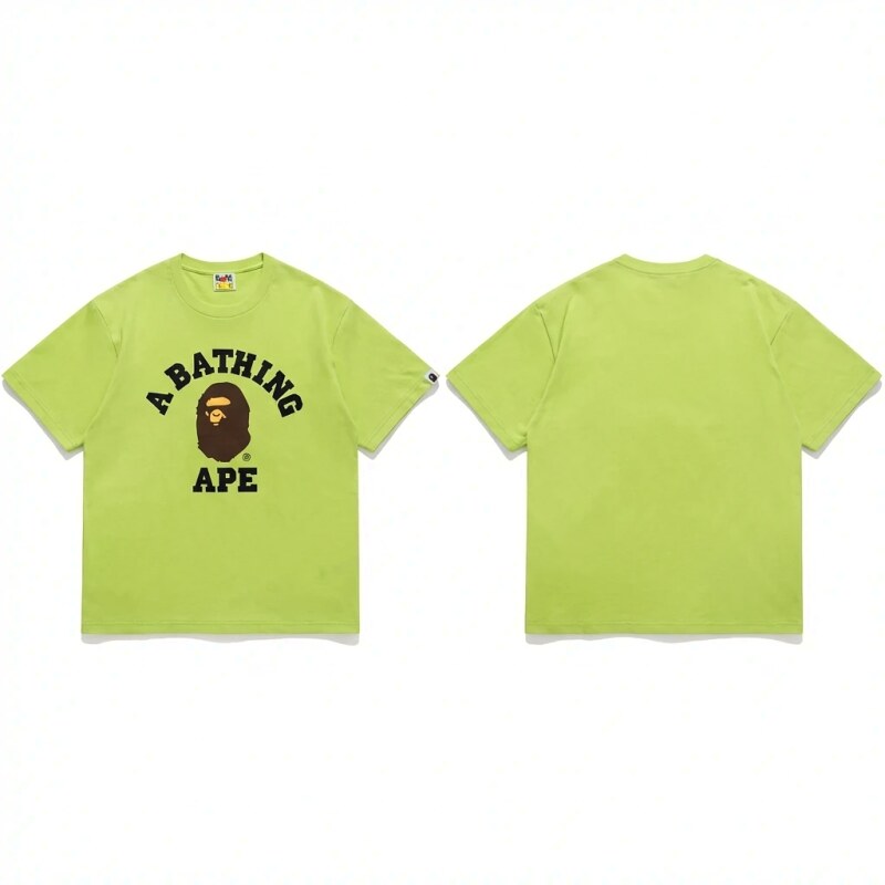 Bape Ape Head Trendy Brand Fluorescent Green T-shirt