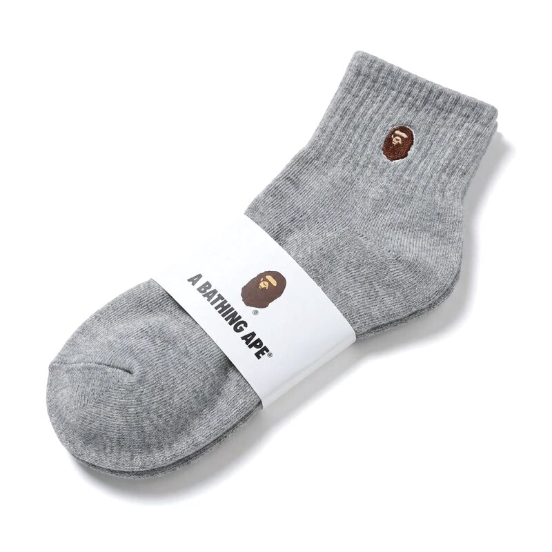 Bape Ape Head Trendy Brand Gray Socks