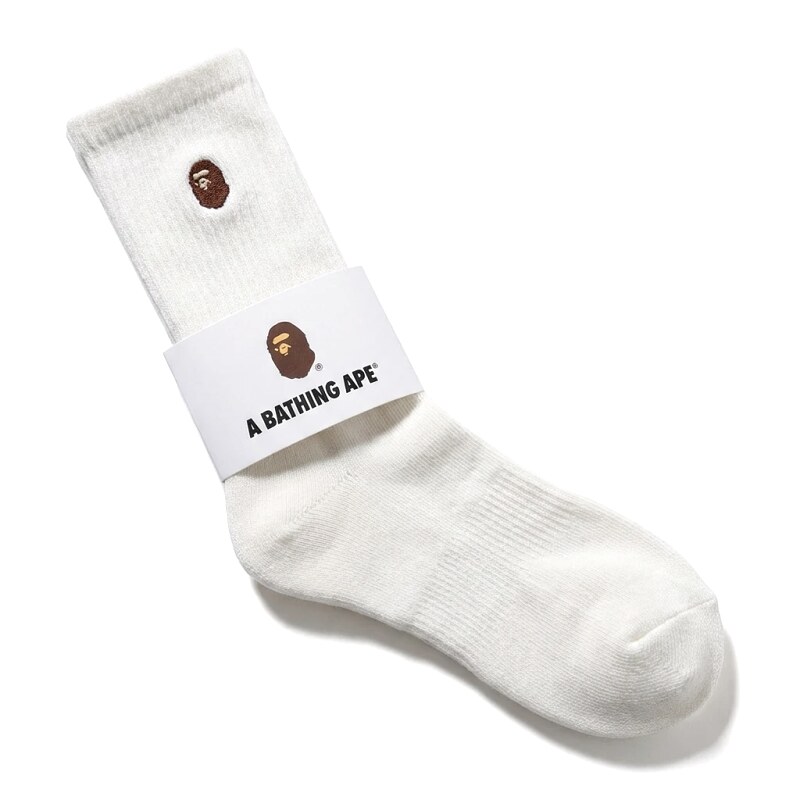 Bape Ape Head Trendy Brand White Socks