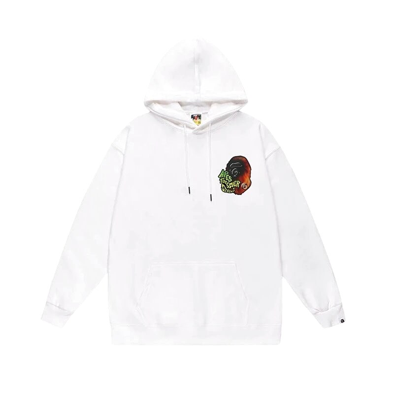 Bape Ape Head Trendy Cool White Sweatshirt