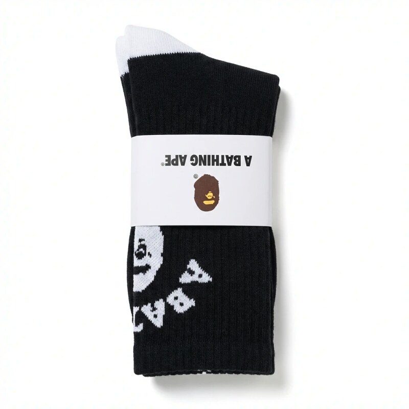 Bape Ape Head Trendy Socks (Black Style)