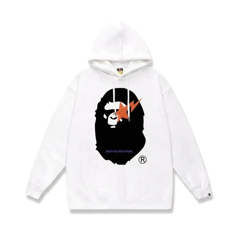 Bape Ape Head Trendy White Sweatshirt