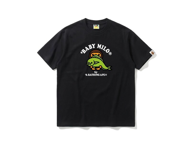 Bape BABY MILO Cartoon Style Black T-shirt