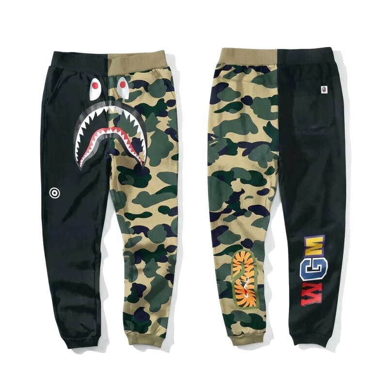 Bape camouflage-patterned patchwork casual pants