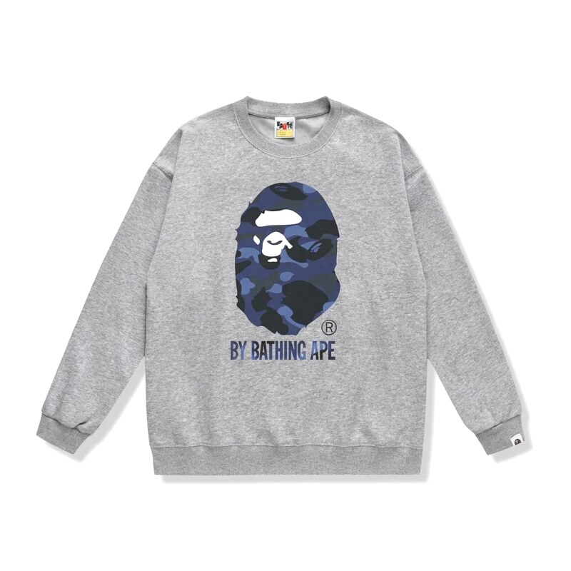 Bape camouflage-style gray sweatshirt