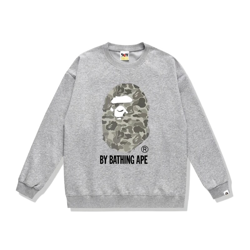 Bape camouflage-style grey sweatshirt