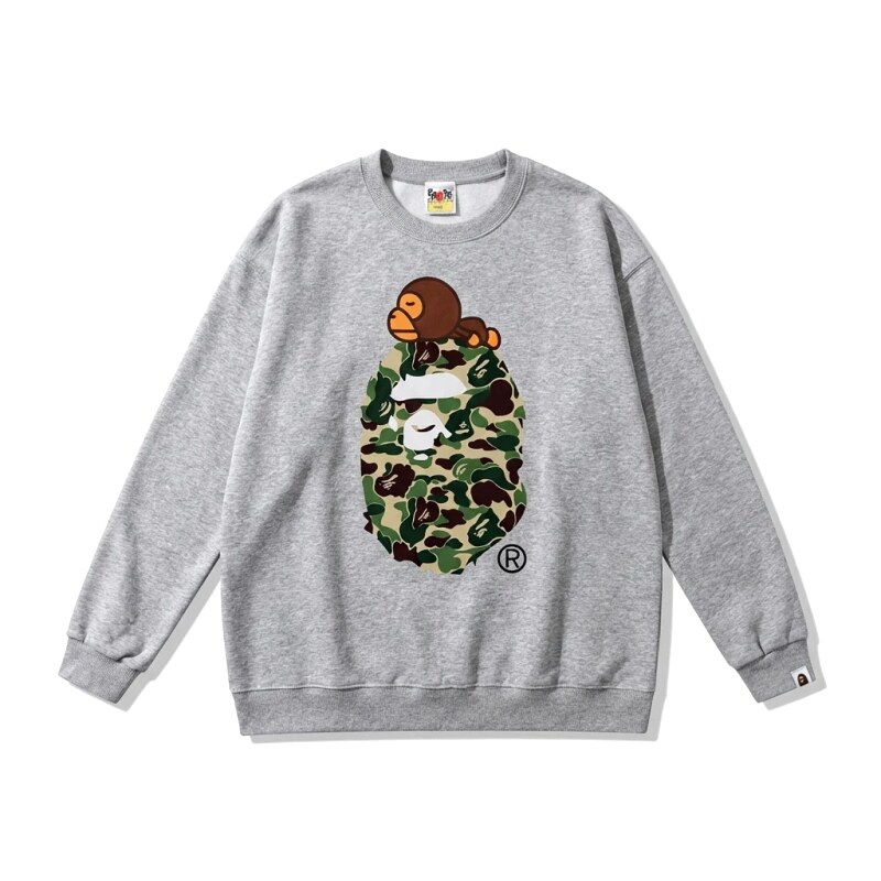 Bape camouflage style grey sweatshirt