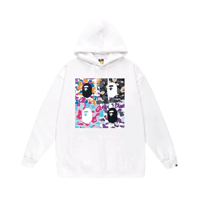 Bape camouflage style white hoodie