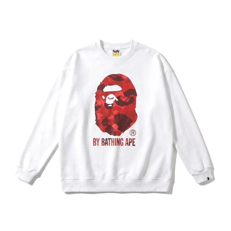 Bape camouflage-style white sweatshirt