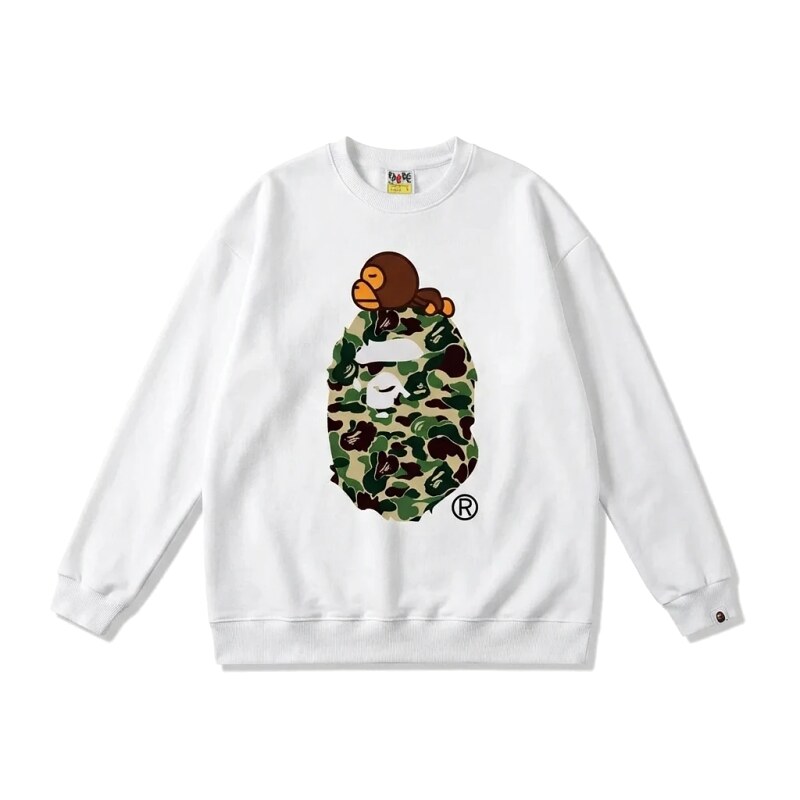 Bape camouflage style white sweatshirt